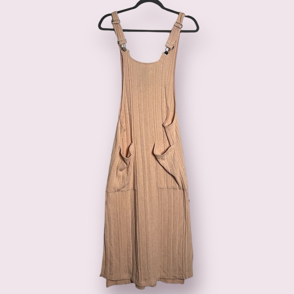 K/Lab Pink Ribbed Overall Style Dress Small